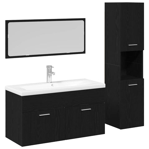 vidaXL Bathroom Furniture Set 2 pcs Black Oak 90 x 38.5 x 46 cm