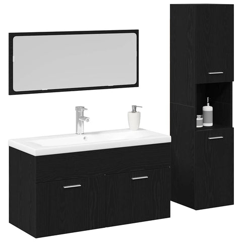 vidaXL Bathroom Furniture Set 2 pcs Black Oak 90 x 38.5 x 46 cm