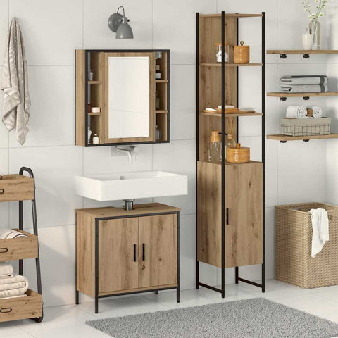 vidaXL Bathroom Vanity Units Brown 33 x 33 x 185.5 cm Engineered wood