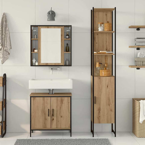 vidaXL Bathroom Vanity Units Brown 33 x 33 x 185.5 cm Engineered wood