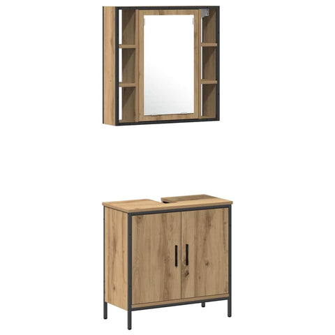 vidaXL Bathroom Vanity Units Brown 33 x 33 x 185.5 cm Engineered wood