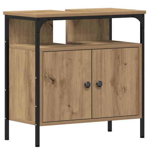 vidaXL Bathroom Vanity Units with Shelf 3 pcs Brown 80 x 30 x 60 cm