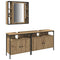 vidaXL Bathroom Vanity Units with Shelf 3 pcs Brown 80 x 30 x 60 cm