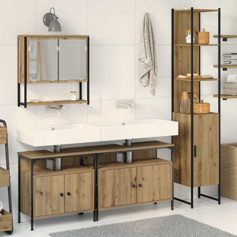 vidaXL 4-Piece Bathroom Furniture Set in Artisan Oak, Engineered Wood