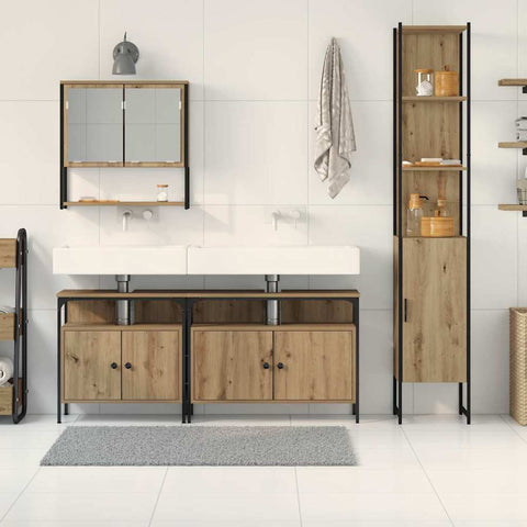 vidaXL 4-Piece Bathroom Furniture Set in Artisan Oak, Engineered Wood