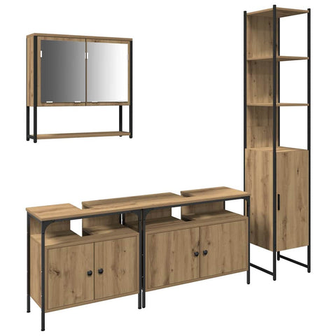 vidaXL 4-Piece Bathroom Furniture Set in Artisan Oak, Engineered Wood