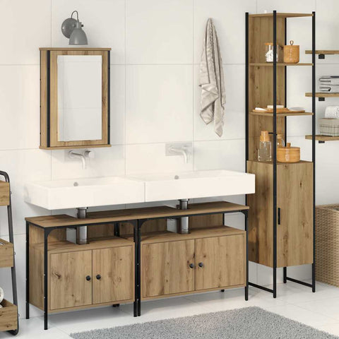 vidaXL 4-Piece Bathroom Furniture Set in Artisan Oak, Engineered Wood