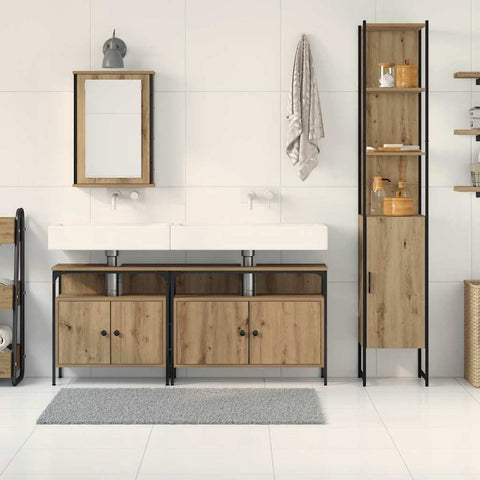vidaXL 4-Piece Bathroom Furniture Set in Artisan Oak, Engineered Wood