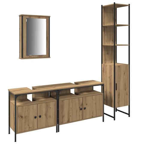 vidaXL 4-Piece Bathroom Furniture Set in Artisan Oak, Engineered Wood