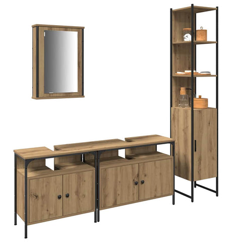 vidaXL 4-Piece Bathroom Furniture Set in Artisan Oak, Engineered Wood
