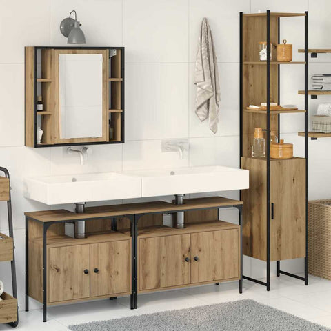 vidaXL Bathroom Cabinet Set Other 4 pcs Artisan oak 33 x 33 x 185.5 cm