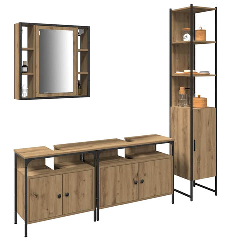 vidaXL Bathroom Cabinet Set Other 4 pcs Artisan oak 33 x 33 x 185.5 cm
