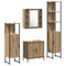 vidaXL Bathroom Furniture Set with Door 4 pcs Brown 33 x 33 x 185.5 cm