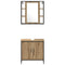 vidaXL Bathroom Furniture Set with Door 4 pcs Brown 33 x 33 x 185.5 cm