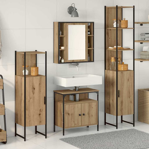 vidaXL Bathroom Cabinet Set 4 pcs Artisan oak 33 x 33 x 185.5 cm