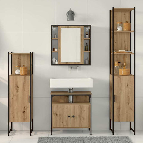 vidaXL Bathroom Cabinet Set 4 pcs Artisan oak 33 x 33 x 185.5 cm