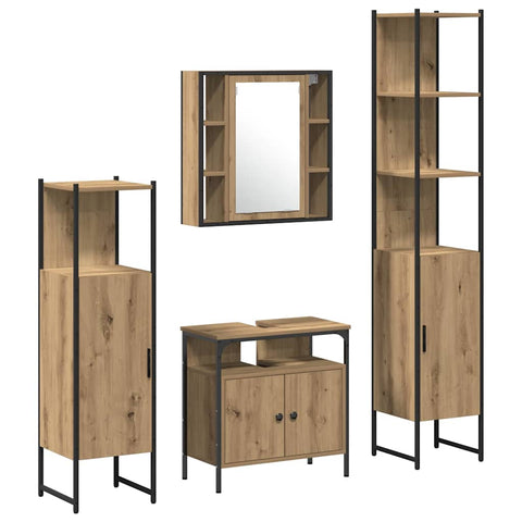 vidaXL Bathroom Cabinet Set 4 pcs Artisan oak 33 x 33 x 185.5 cm