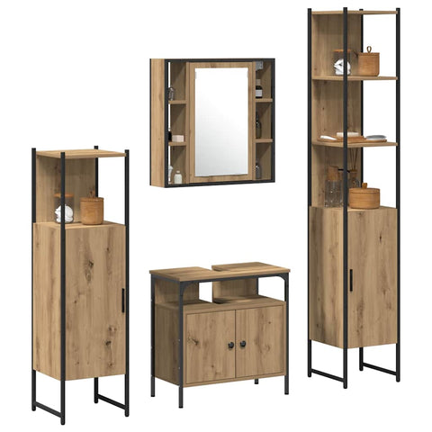 vidaXL Bathroom Cabinet Set 4 pcs Artisan oak 33 x 33 x 185.5 cm