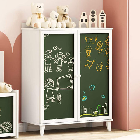 vidaXL with Shelf with Storage with Door White Engineered wood