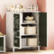 vidaXL with Shelf with Storage with Door White Engineered wood