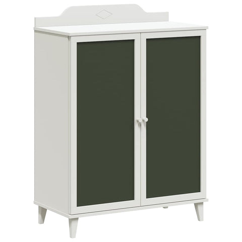 vidaXL with Shelf with Storage with Door White Engineered wood