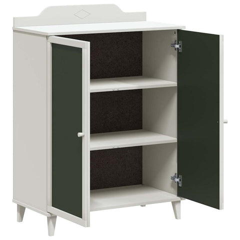 vidaXL with Shelf with Storage with Door White Engineered wood