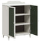 vidaXL with Shelf with Storage with Door White Engineered wood