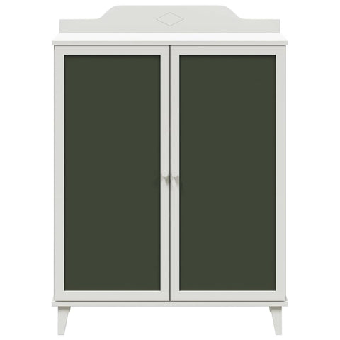 vidaXL with Shelf with Storage with Door White Engineered wood