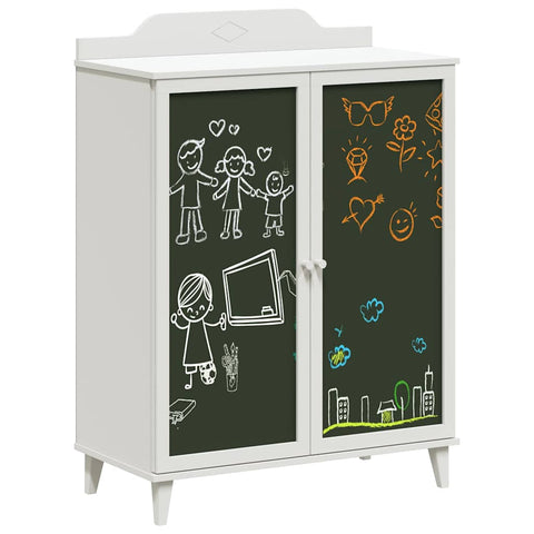 vidaXL with Shelf with Storage with Door White Engineered wood