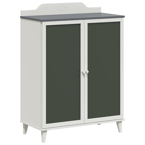 vidaXL Chalkboard Cabinet with Shelf Grey and white Engineered wood