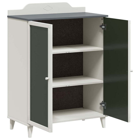 vidaXL Chalkboard Cabinet with Shelf Grey and white Engineered wood
