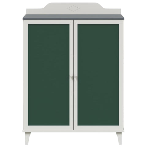 vidaXL Chalkboard Cabinet with Shelf Grey and white Engineered wood