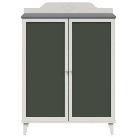vidaXL Chalkboard Cabinet with Shelf Grey and white Engineered wood