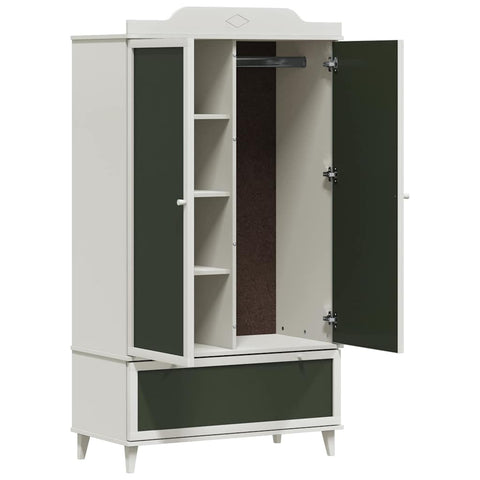vidaXL Chalkboard Wardrobe with Drawer with Door White Engineered wood
