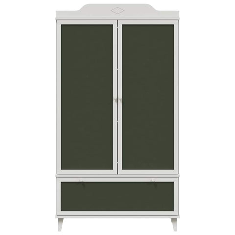 vidaXL Chalkboard Wardrobe with Drawer with Door White Engineered wood