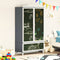 vidaXL Chalkboard Wardrobe with Drawer Grey and white Engineered wood
