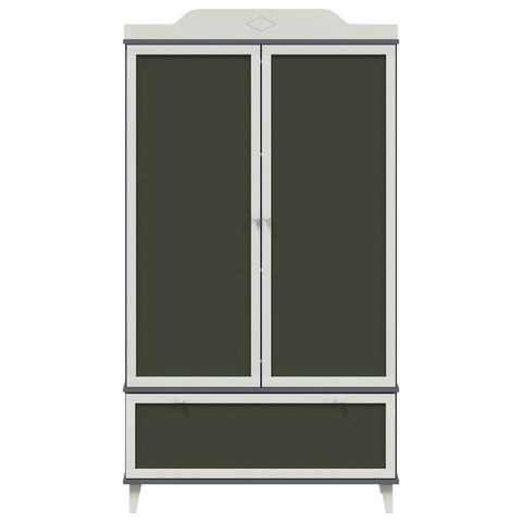 vidaXL Chalkboard Wardrobe with Drawer Grey and white Engineered wood