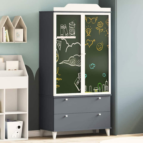 vidaXL with Drawer with Shelf with Door Grey and white Engineered wood