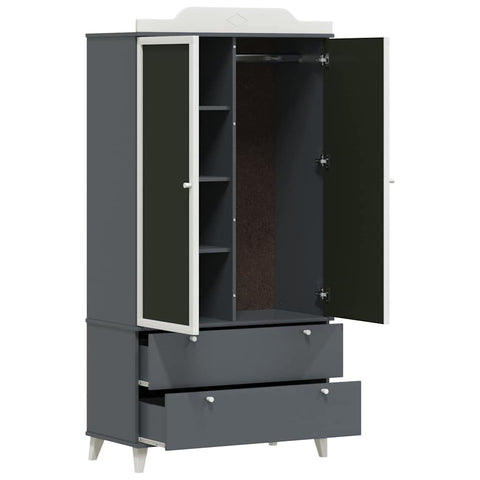 vidaXL with Drawer with Shelf with Door Grey and white Engineered wood