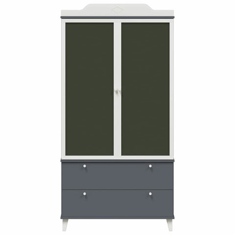 vidaXL with Drawer with Shelf with Door Grey and white Engineered wood