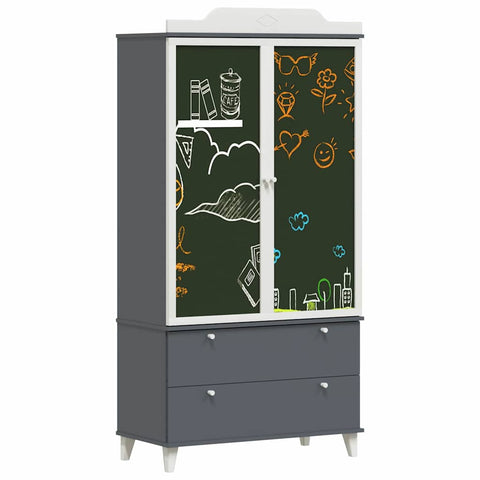 vidaXL with Drawer with Shelf with Door Grey and white Engineered wood