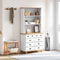 vidaXL Hutch “ASKIM” White 91x40x183 cm Solid Wood Pine