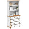 vidaXL Hutch “ASKIM” White 91x40x183 cm Solid Wood Pine