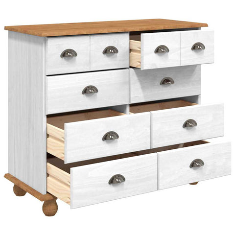 vidaXL Chest of Drawers 'ASKIM'White 91x40x79 cm Solid Wood Pine
