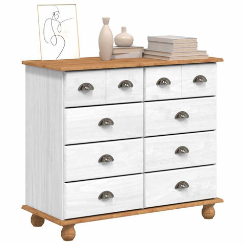 vidaXL Chest of Drawers 'ASKIM'White 91x40x79 cm Solid Wood Pine