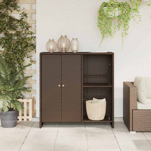 vidaXL Storage Cabinet with Storage Brown 100 x 36 x 102 cm Rattan