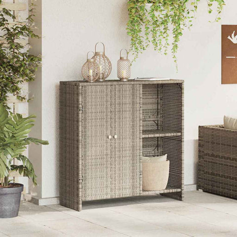 vidaXL Storage Cabinet with Door Light Grey 100 x 36 x 102 cm Rattan