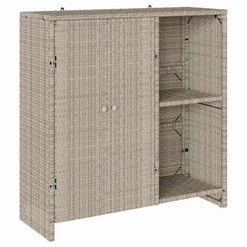 vidaXL Storage Cabinet with Door Light Grey 100 x 36 x 102 cm Rattan