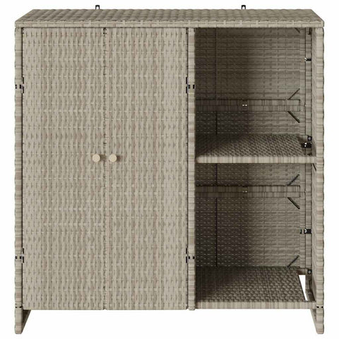 vidaXL Storage Cabinet with Door Light Grey 100 x 36 x 102 cm Rattan
