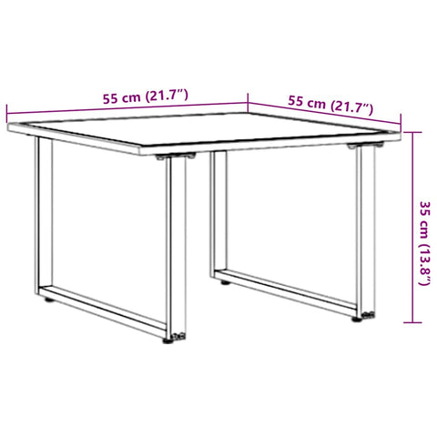 vidaXL Coffee Table Black and Brown 55 x 55 x 35 cm